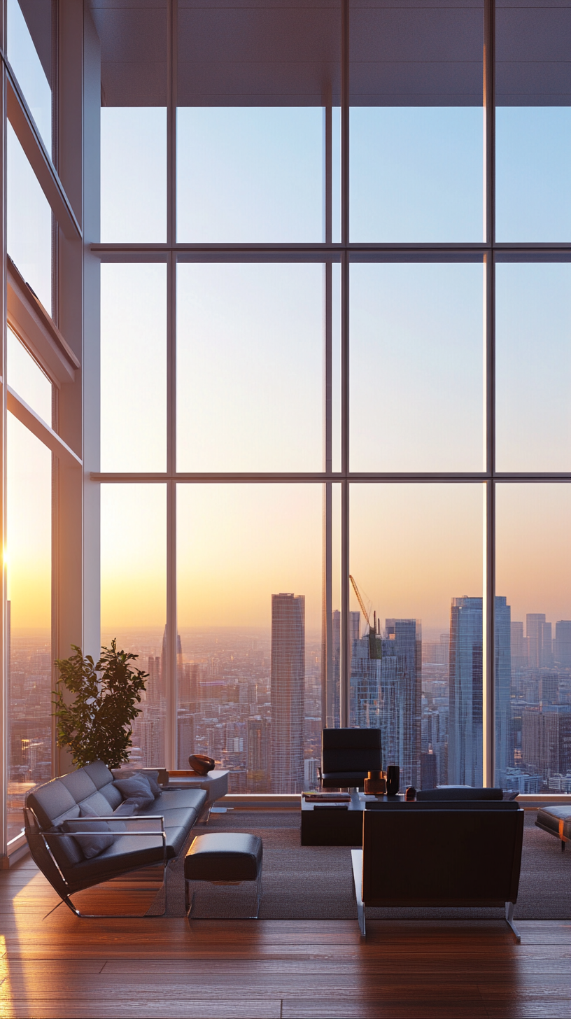 Contemporary High Rise Apartment with Stunning Skyline Views