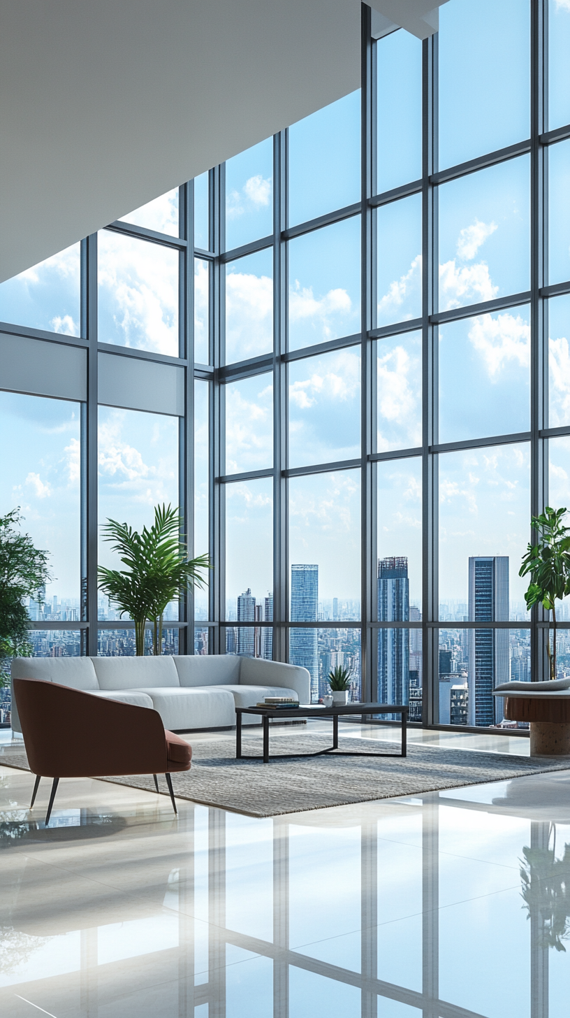 Contemporary High-Rise Skyline Views Apartment