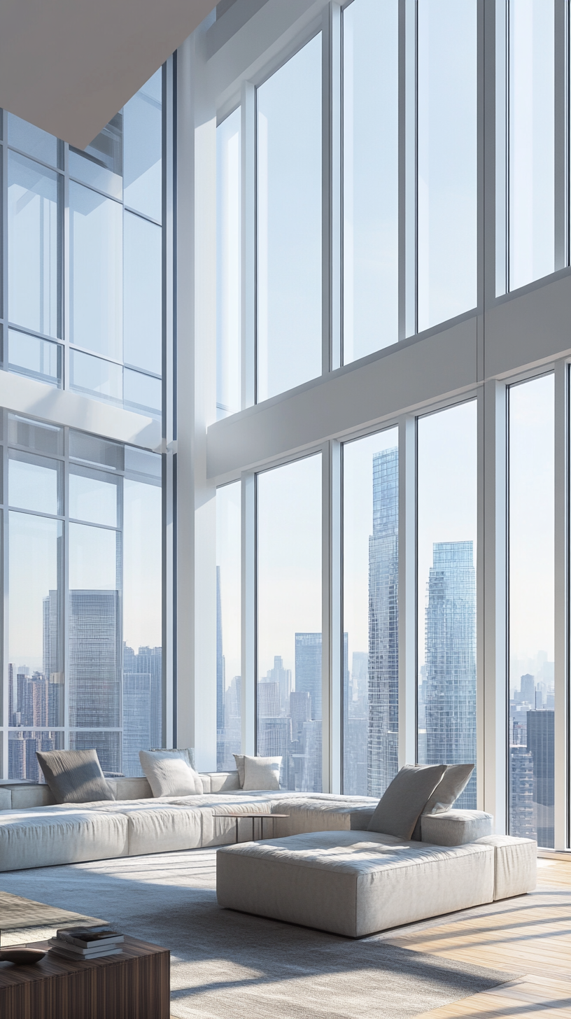 Floor to ceiling view apartment.