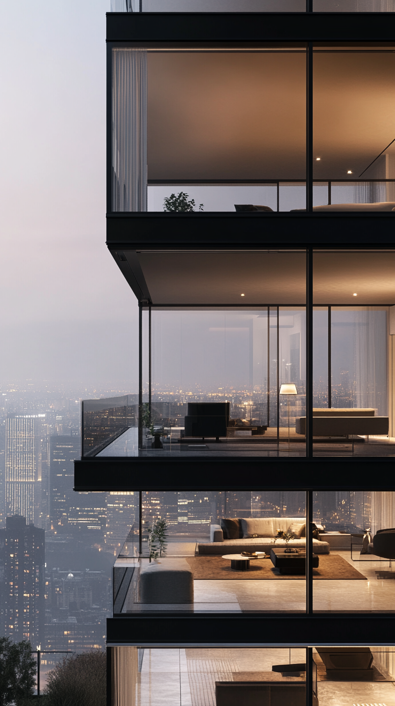 Contemporary High Rise Apartment with Skyline Views