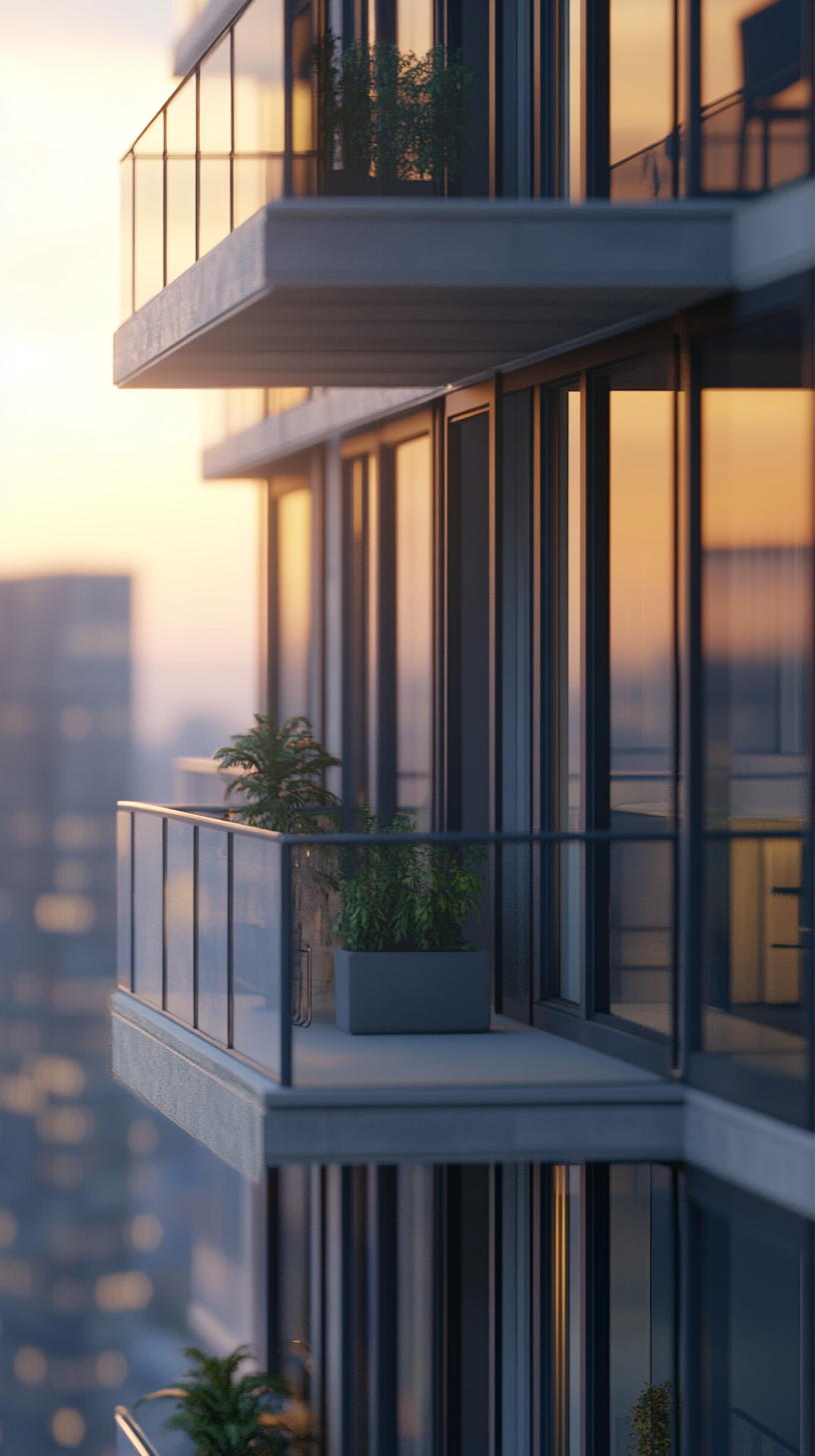 Contemporary High-Rise Apartment Skyline Views
