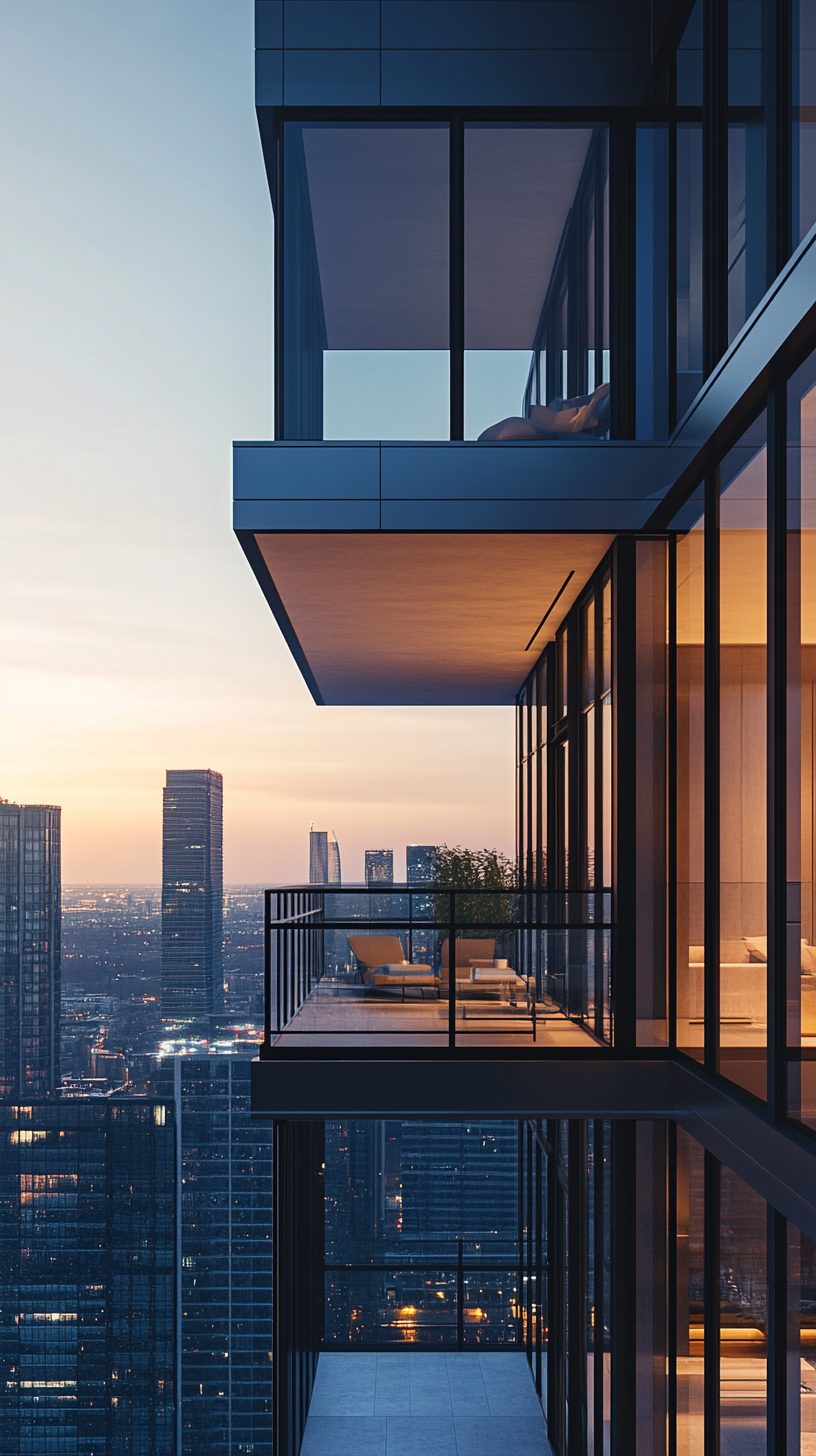 High-rise Apartment with Skyscraper Views